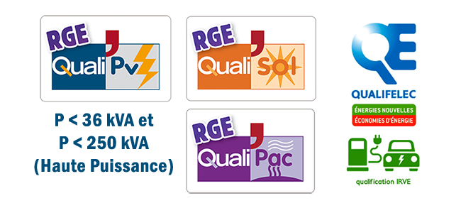 Certification 2C Elec- RGE Qualisol - Qualipac - Chauffage +- IRVE - QualiPV haute Puissance en Charente-Maritime 17
